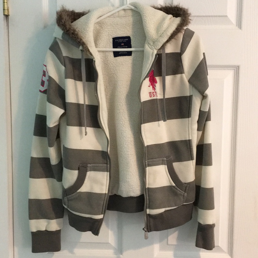 US Polo Assn. sherpa lined hooded jacket